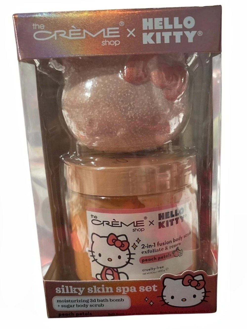 the Crème Shop Hello Kitty Silky Skin Spa Set - Peach Petals